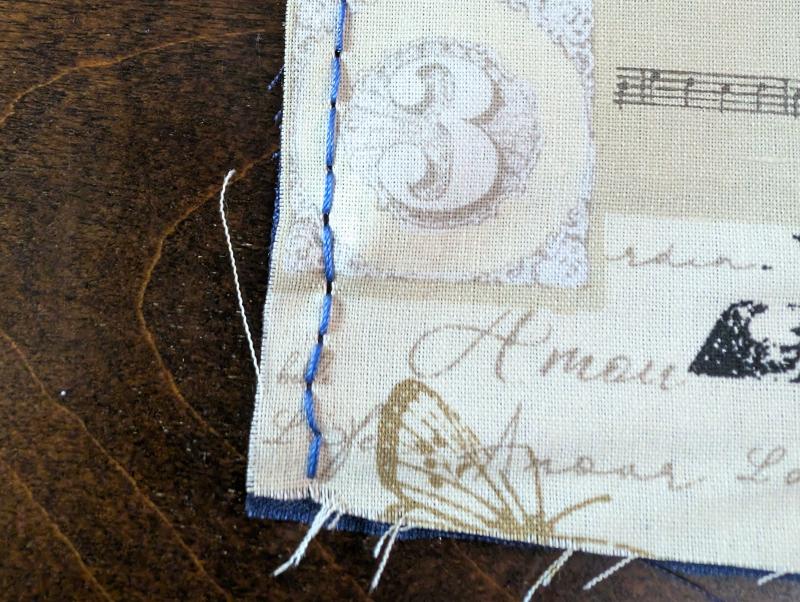 The Marker Bag's unfinished corner with various stray threads